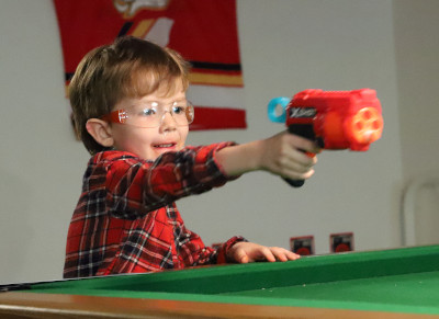 Alex with a nerf gun